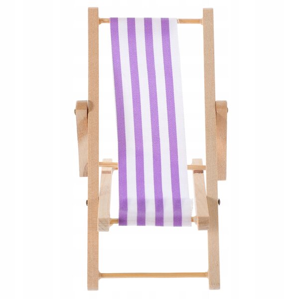 Mini Sedia Pieghevole in Legno Viola per Casa delle Bambole, Design Elegante