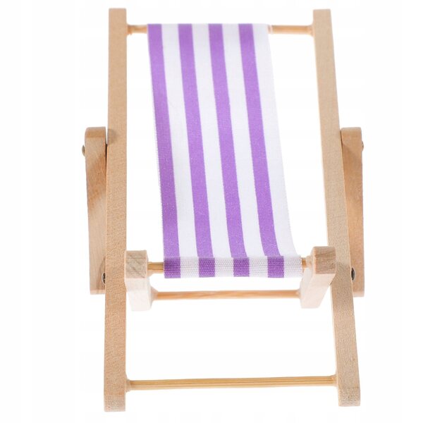 Mini Sedia Pieghevole in Legno Viola per Casa delle Bambole, Design Elegante