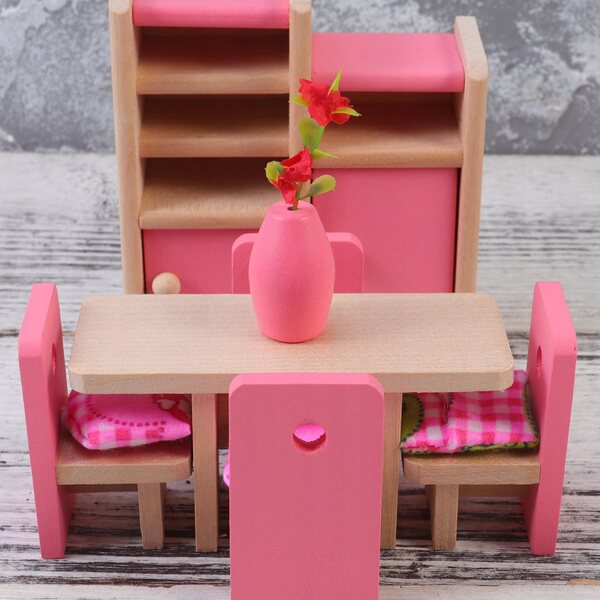 Mini-Küchenmöbel-Set aus Holz im Maßstab 1:12 für kreatives Spielen und Dekorieren für Kinder