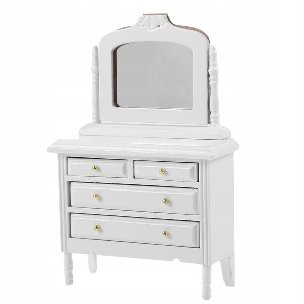 Miniatura Comò Bianco in Legno 1:12 per Casa delle Bambole, Realistico e Durevole