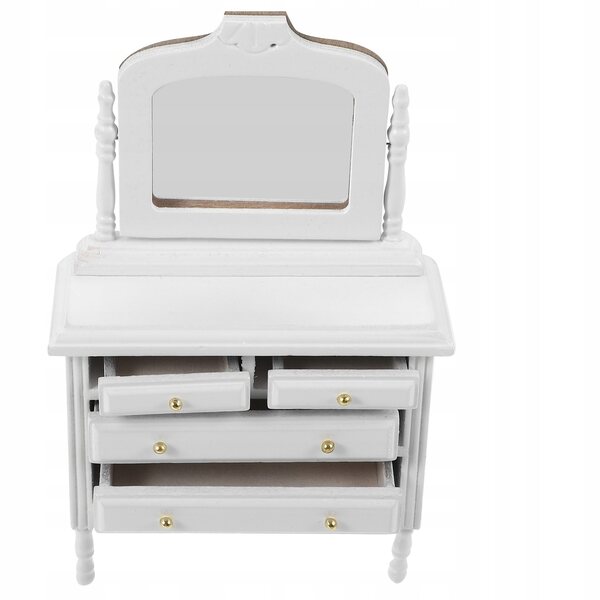 Miniatura Comò Bianco in Legno 1:12 per Casa delle Bambole, Realistico e Durevole