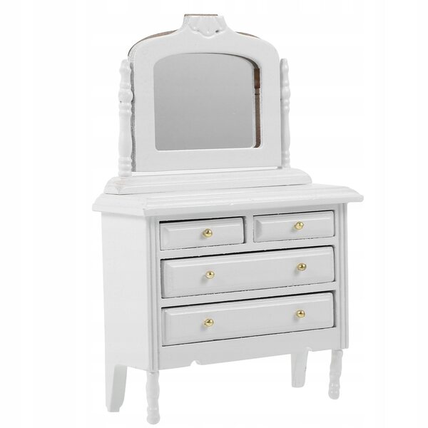 Miniatura Comò Bianco in Legno 1:12 per Casa delle Bambole, Realistico e Durevole