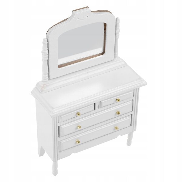 Miniatura Comò Bianco in Legno 1:12 per Casa delle Bambole, Realistico e Durevole