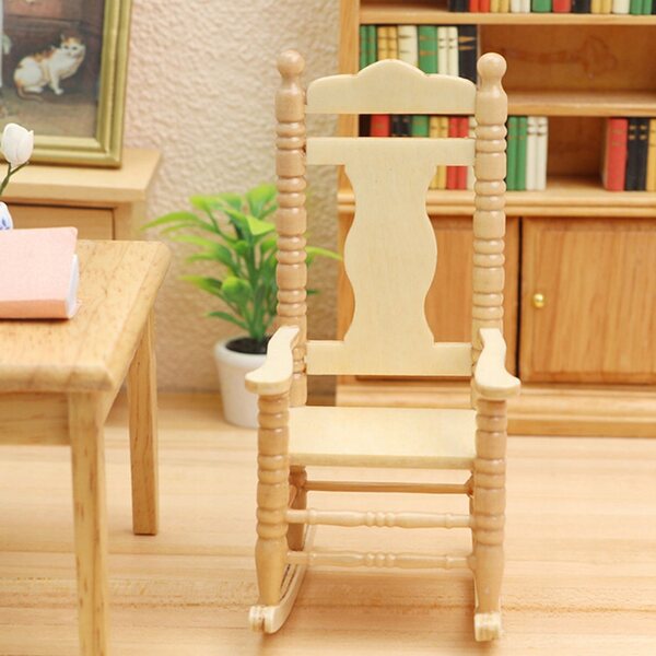 Mini Sedia in Legno Verde per Modelli di Case e Decorazioni Miniature