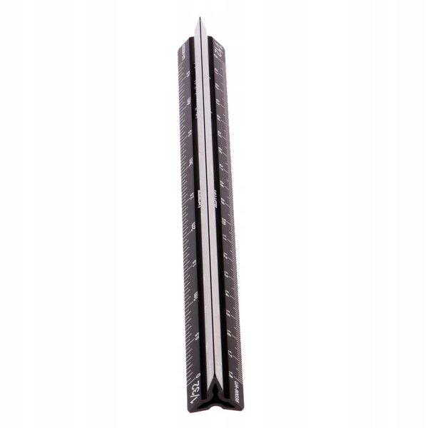 17 cm dreieckige Metalllinie für Modellbau und Architektur im Maßstab 1:12-1:72