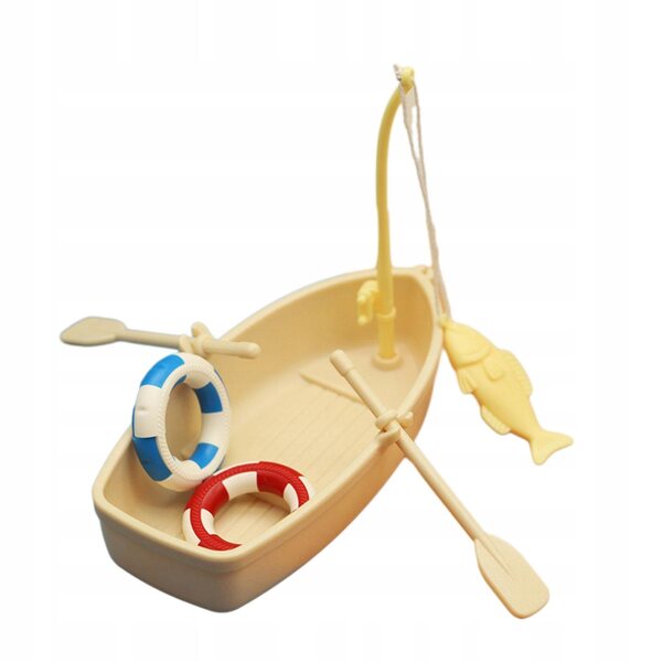 Mini Modello Barca da Pesca in Legno per Casa delle Bambole 1/12 MagiDeal