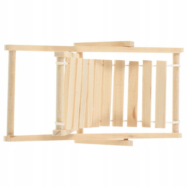 Mini sdraio da spiaggia in legno beige per Casa delle Bambole, Decorazione Realistica