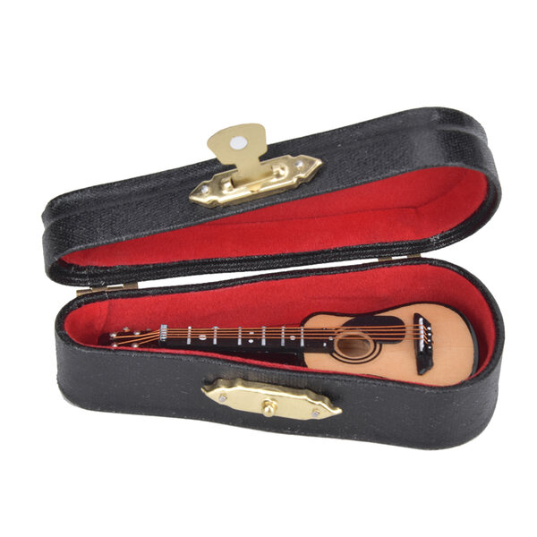 Modello Miniatura di Chitarra Acustica in Legno 8 cm - Decorazione Realistica