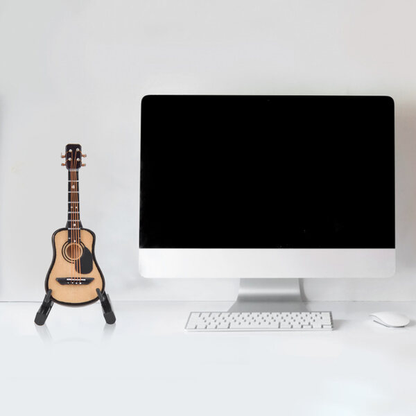 Modello Miniatura di Chitarra Acustica in Legno 8 cm - Decorazione Realistica