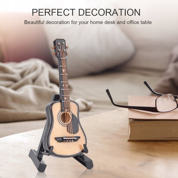Modello Miniatura di Chitarra Acustica in Legno 8 cm - Decorazione Realistica