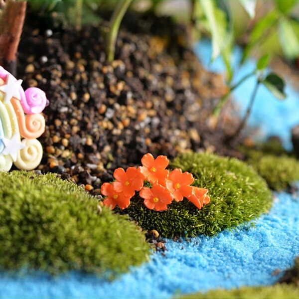 Mini fiori da giardino decorativi per micro giardini e terrari in plastica
