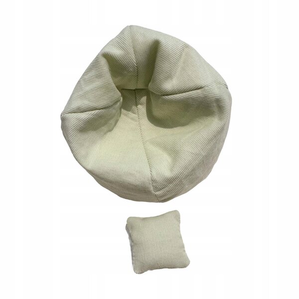 Miniatura sofa con cuscino verde chiaro per casa delle bambole 17 cm