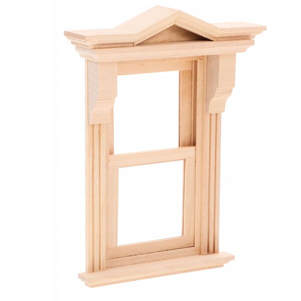 Holzfenster für Puppenhaus-Miniaturabmessungen 12,5 x 9,5 cm