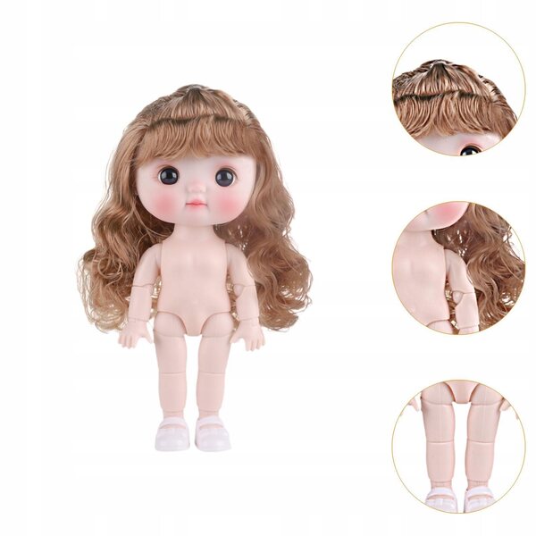 8-Zoll-BJD-Mädchenpuppe mit beweglichen Gelenken und weichem Haar – Urlaubsstil E