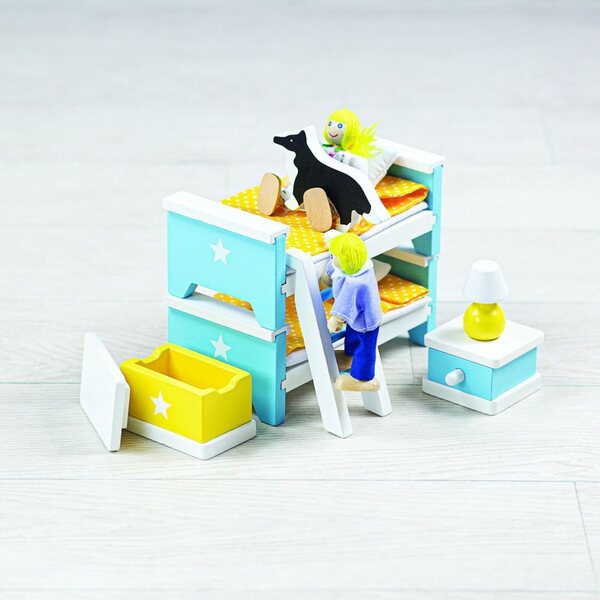 Bigjigs Toys Holzmöbel für Puppenzimmer, 8 Stück