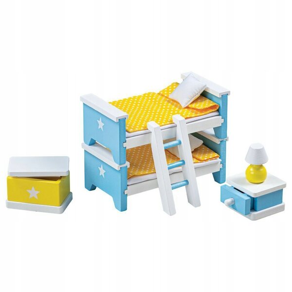 Bigjigs Toys Holzmöbel für Puppenzimmer, 8 Stück