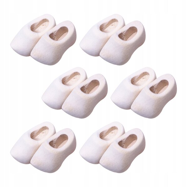 6 Paar Mini-Puppenschuhe aus Holz für kreative Projekte und Dekorationen