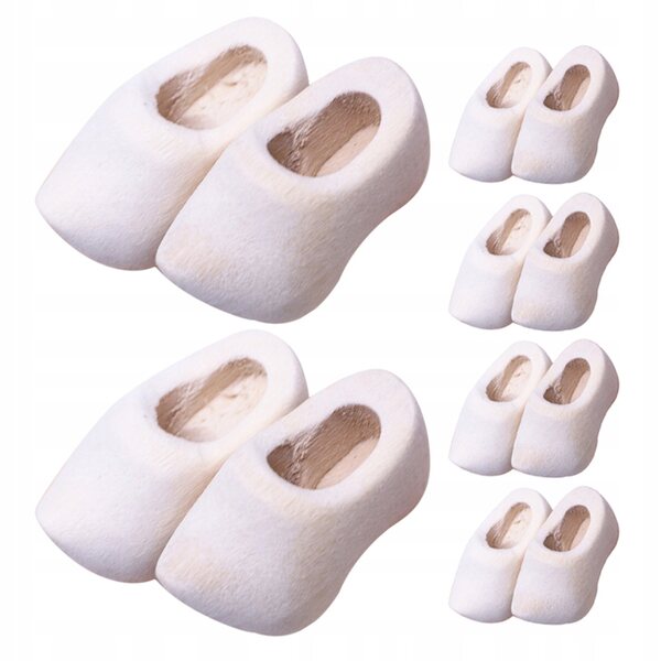 6 Paar Mini-Puppenschuhe aus Holz für kreative Projekte und Dekorationen