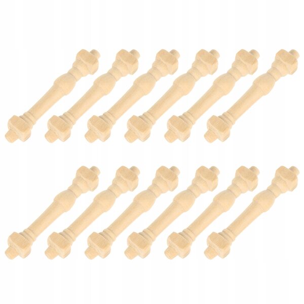 Lot de 12 mini balustrades en bois pour maisons de poupées, modelage et décorations