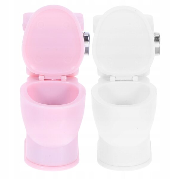 Set 2 Mini Toilettes per Casa delle Bambole – Accessori Bagno in Plastica Realistici