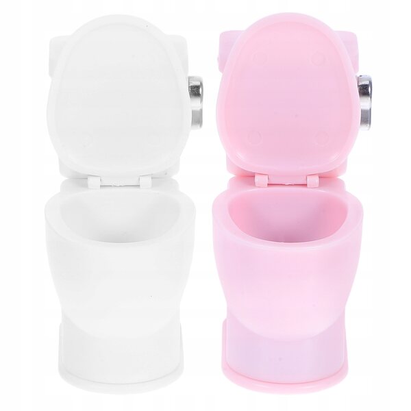 Set 2 Mini Toilettes per Casa delle Bambole – Accessori Bagno in Plastica Realistici