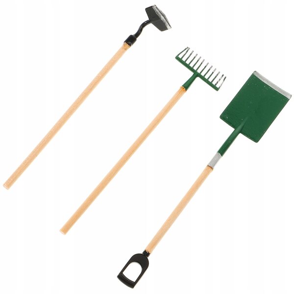 Set 3 Mini Attrezzi da Giardino in Legno per Bambini con Design Dettagliato