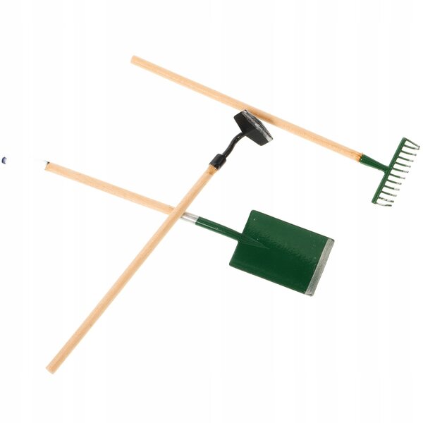 Set 3 Mini Attrezzi da Giardino in Legno per Bambini con Design Dettagliato