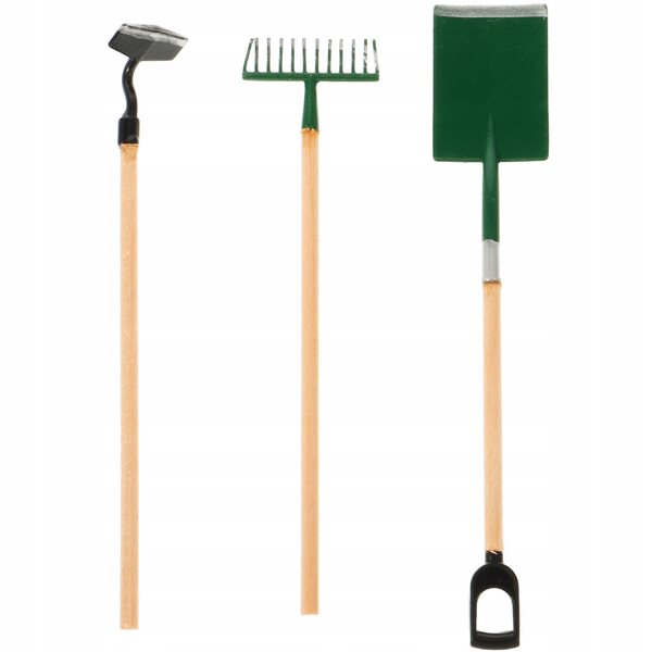 Set 3 Mini Attrezzi da Giardino in Legno per Bambini con Design Dettagliato