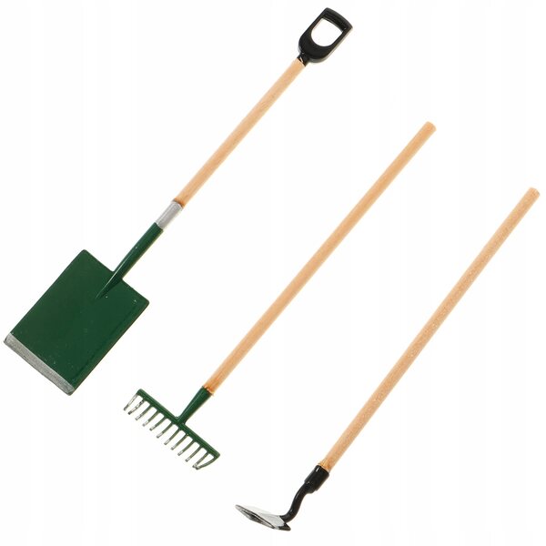 Set 3 Mini Attrezzi da Giardino in Legno per Bambini con Design Dettagliato