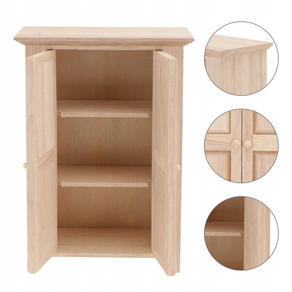 Mini modello mobili in legno beige ideale per set gioco bambini e decorazioni
