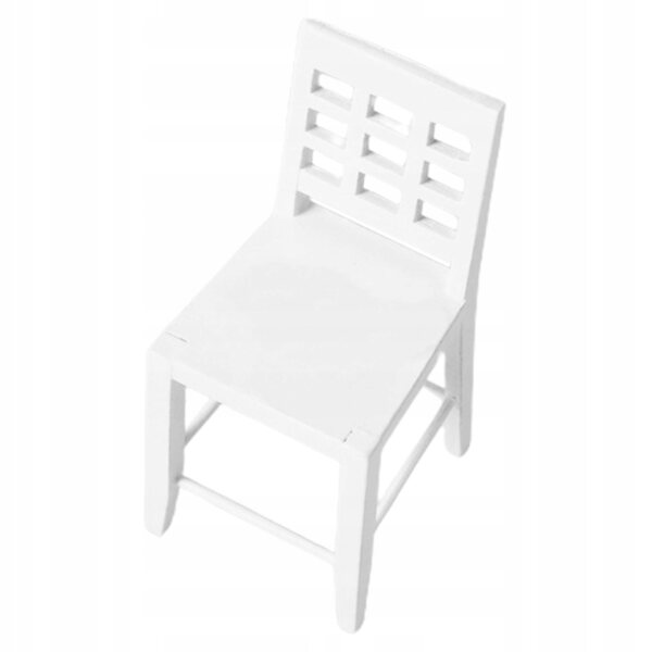 Mini Sedia Decorativa in Legno Bianca per Casa delle Bambole e Giardini Miniatura