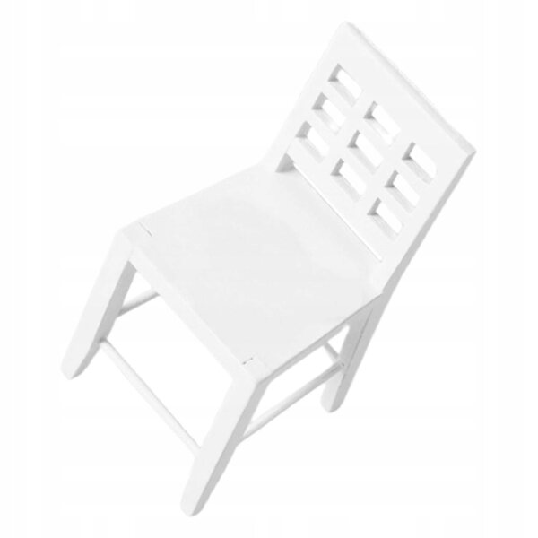 Mini Sedia Decorativa in Legno Bianca per Casa delle Bambole e Giardini Miniatura