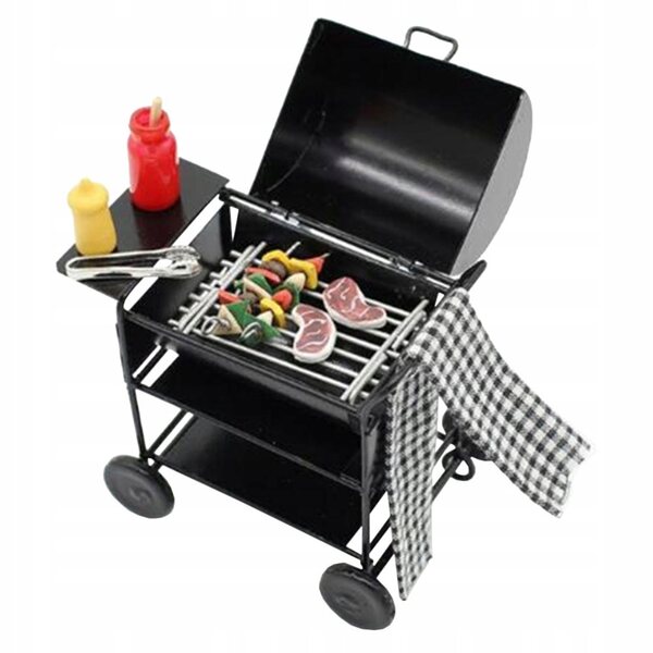Giocattolo Mini Grill Carrello Educativo per bambini Black Metal