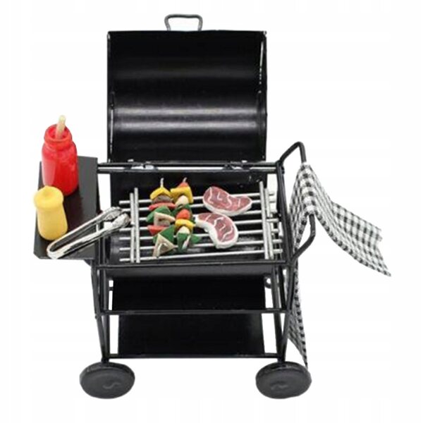 Giocattolo Mini Grill Carrello Educativo per bambini Black Metal