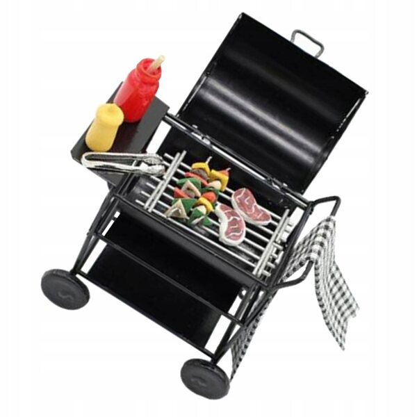 Giocattolo Mini Grill Carrello Educativo per bambini Black Metal