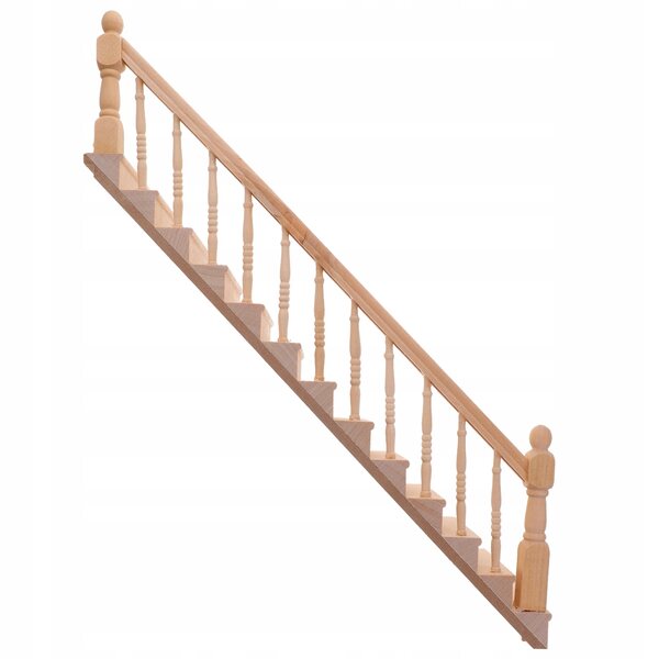 Miniatur-Treppe, Holztreppe für Puppenhäuser – Treppe mit dekorativem Handlauf