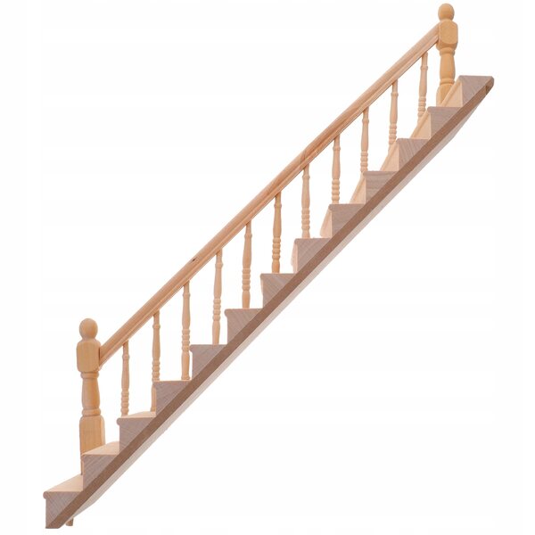 Miniatur-Treppe, Holztreppe für Puppenhäuser – Treppe mit dekorativem Handlauf
