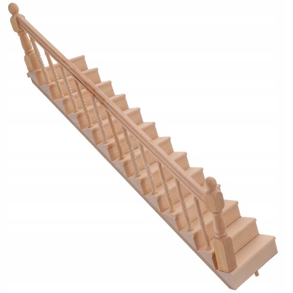 Miniatur-Treppe, Holztreppe für Puppenhäuser – Treppe mit dekorativem Handlauf