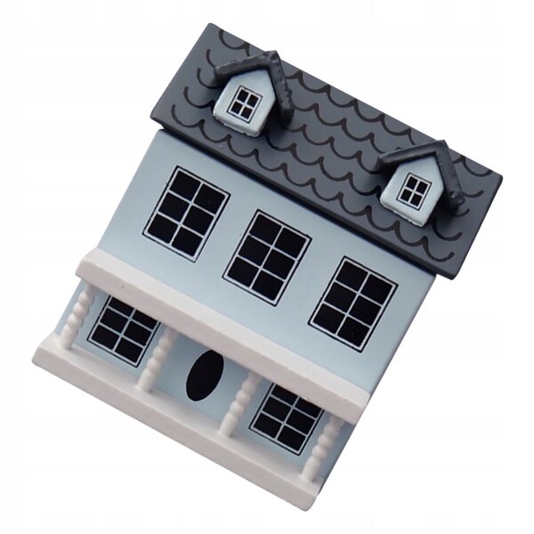 Maison décorative miniature en bois pour jardin et intérieur bleu