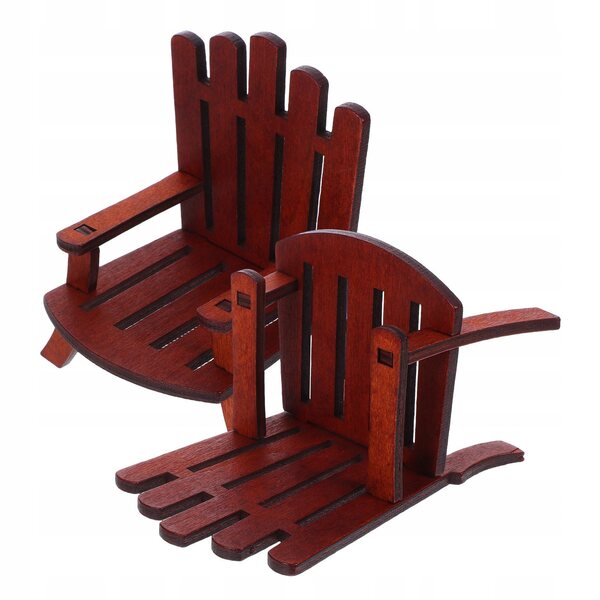 Mini Sedie da Spiaggia in Legno per Case delle Bambole, Set 2 Pezzi, 10x8x6 cm