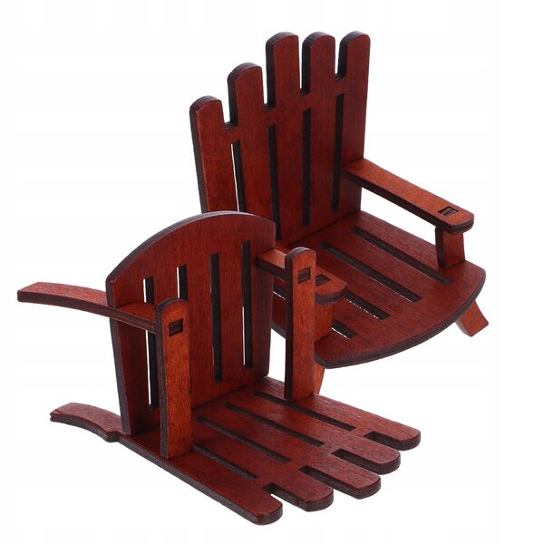 Mini Sedie da Spiaggia in Legno per Case delle Bambole, Set 2 Pezzi, 10x8x6 cm