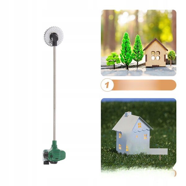 Mini Kosiarka Decorativa in PVC Verde per Casa e Miniature, Leggera e Dettagliata