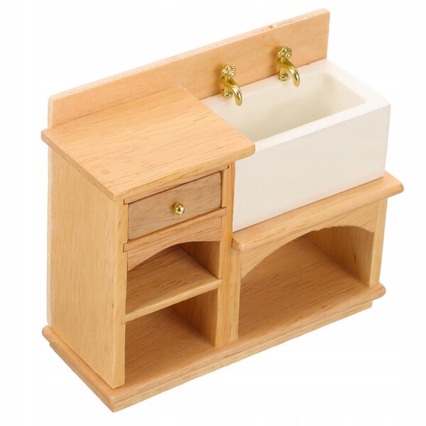 Miniatura Mobiletto sotto Lavabo in Legno Decorazione per Casa delle Bambole