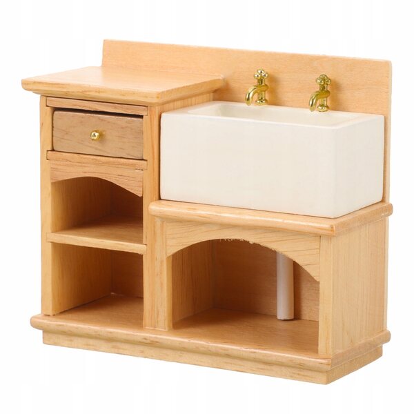 Miniatura Mobiletto sotto Lavabo in Legno Decorazione per Casa delle Bambole