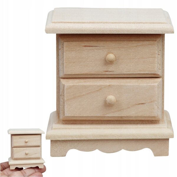 Mini Comodino in Legno per Casa delle Bambole, Decorazione Realistica e Pratica