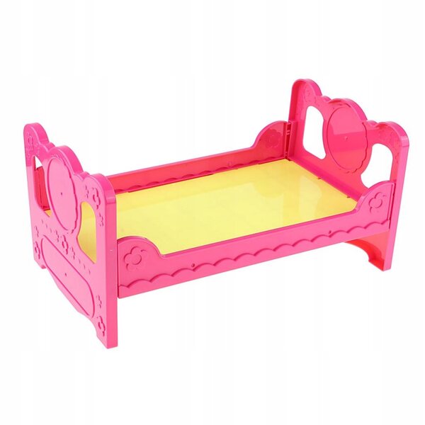 Einzelnes rotes Holzbett für Puppen – Accessoire für das Spielzimmer
