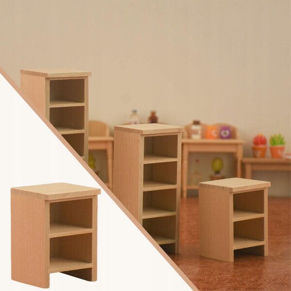 1:12 Miniatur-Holzschrank für Puppenhaus, elegant und detailliert