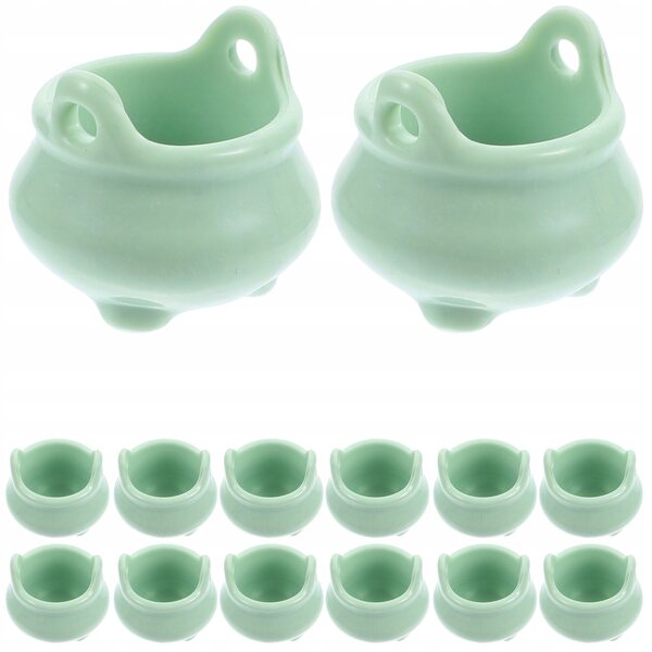 Set 24 Mini Calderoni in Plastica Verde Chiaro per Decorazioni Halloween