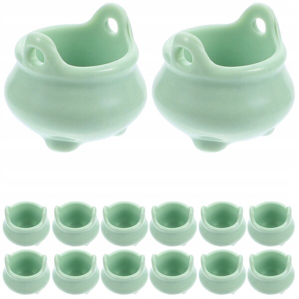 Set 24 Mini Calderoni in Plastica Verde Chiaro per Decorazioni Halloween
