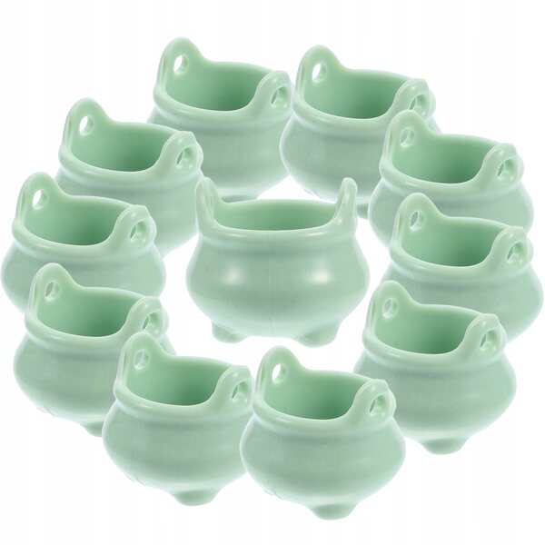 Set 24 Mini Calderoni in Plastica Verde Chiaro per Decorazioni Halloween
